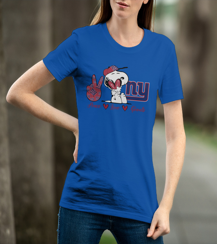 Peace Love New York Giants Snoopy Ny T-Shirt