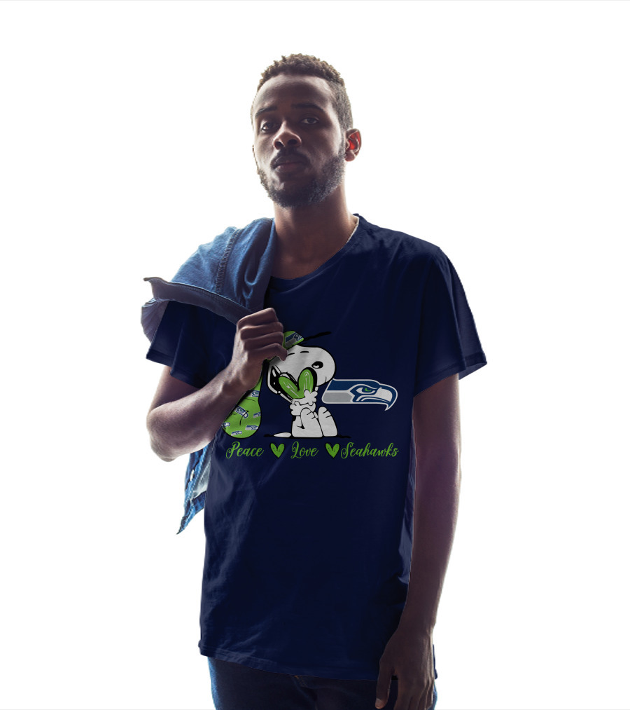 Snoopy Peace Love Seahawks T-Shirt
