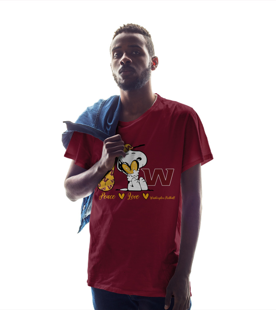 Peace Love Washington Football Snoopy W T-Shirt