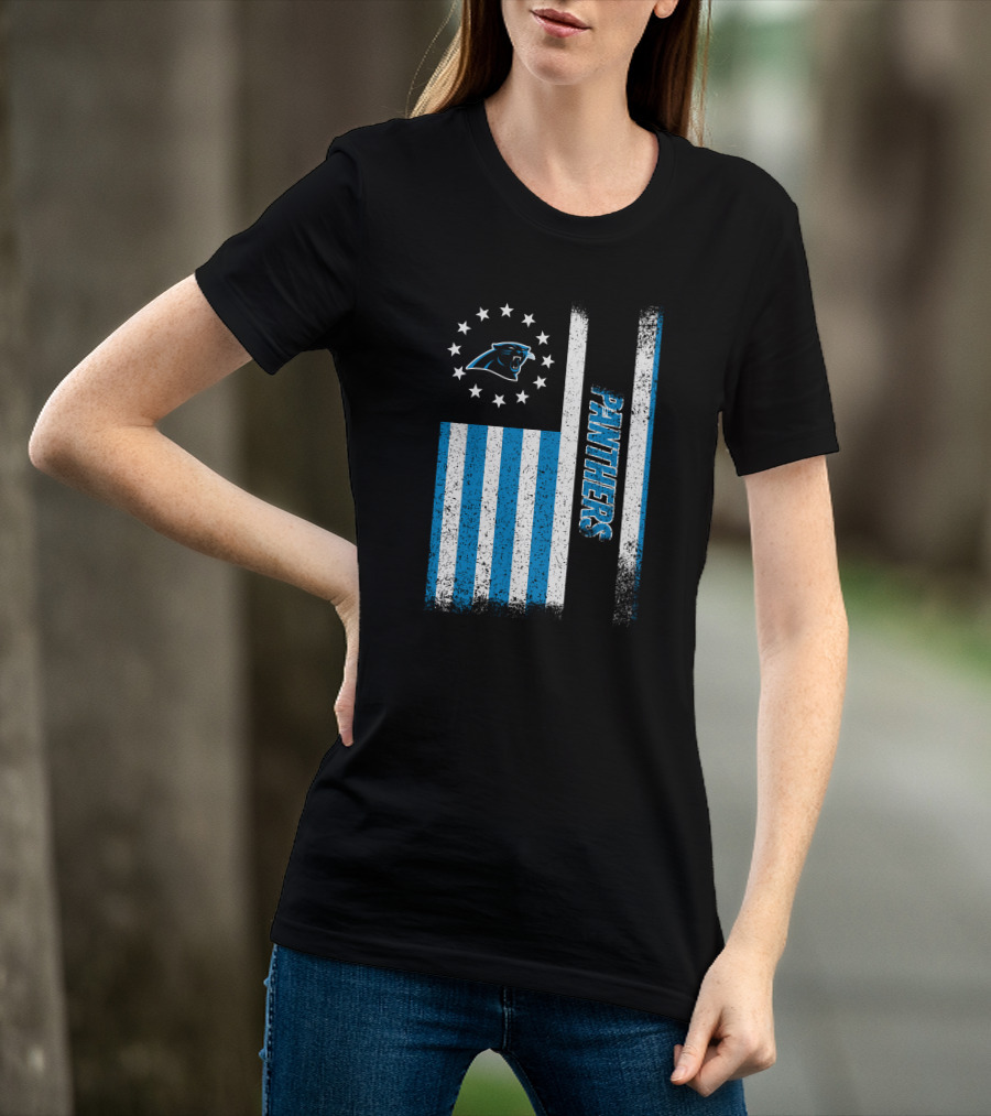 Carolina Panthers American Flag Stars And Stripes T-Shirt