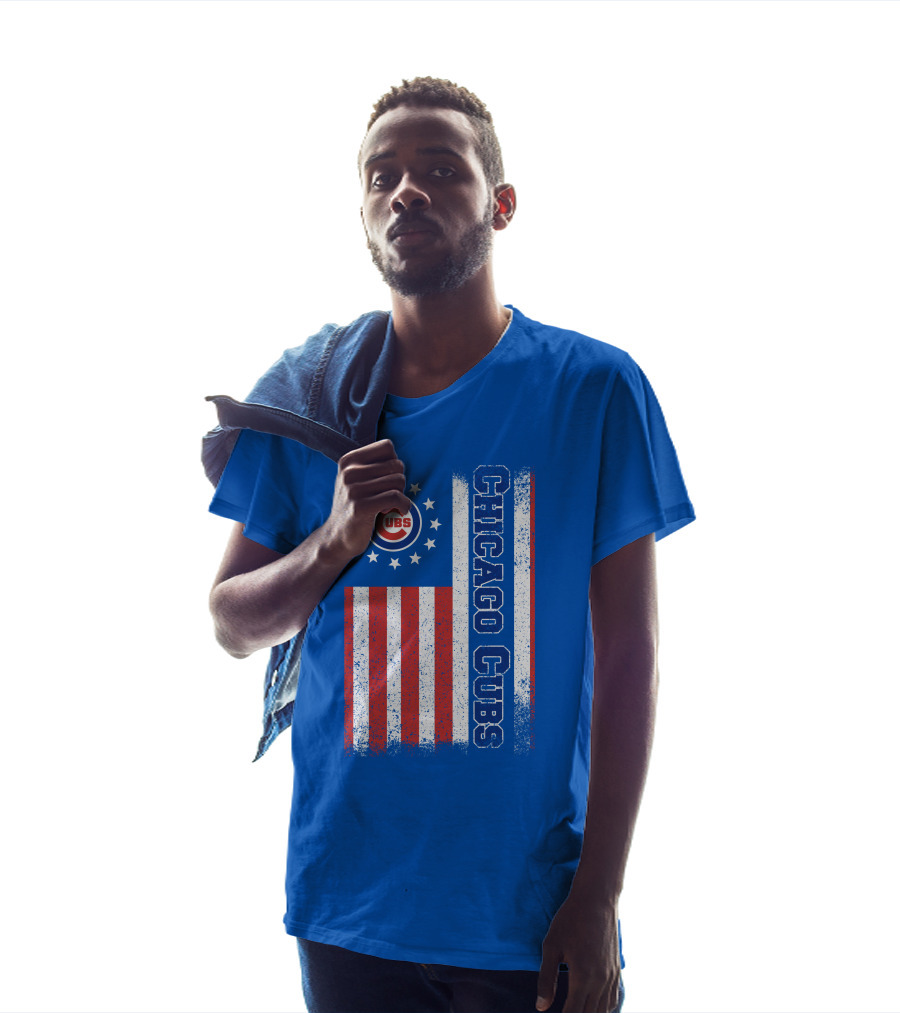 Chicago Cubs Stars Stripes American Flag T-Shirt