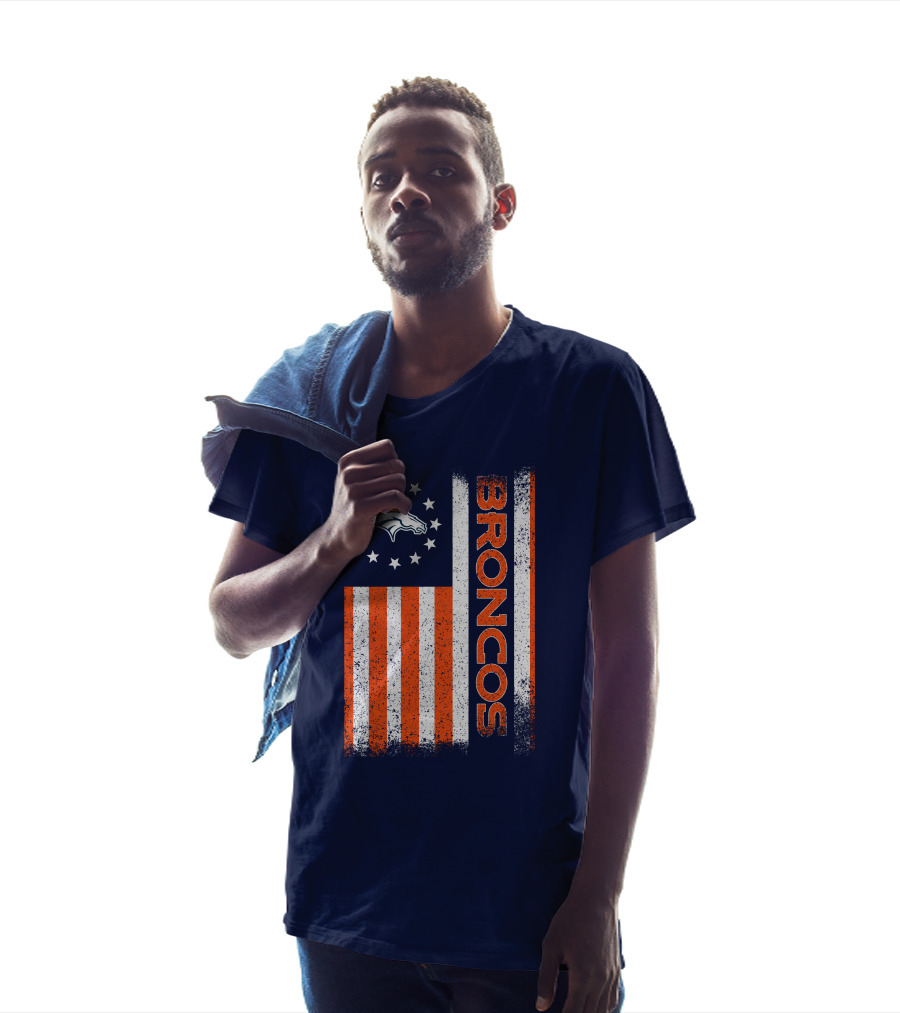 Denver Broncos Stars Stripes American Flag T-Shirt