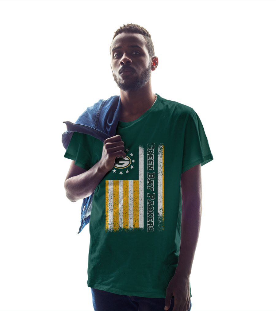 Green Bay Packers American Flag Stars Stripes T-Shirt
