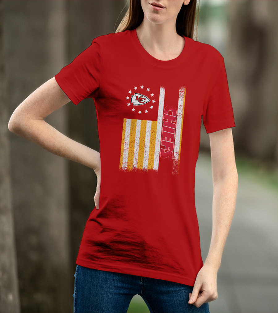 Kansas City Chiefs American Flag Stripes Stars T-Shirt