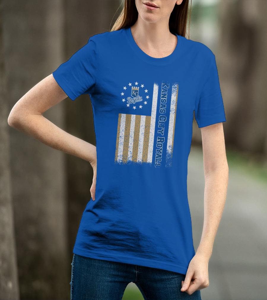 Kansas City Royals American Flag Distressed T-Shirt