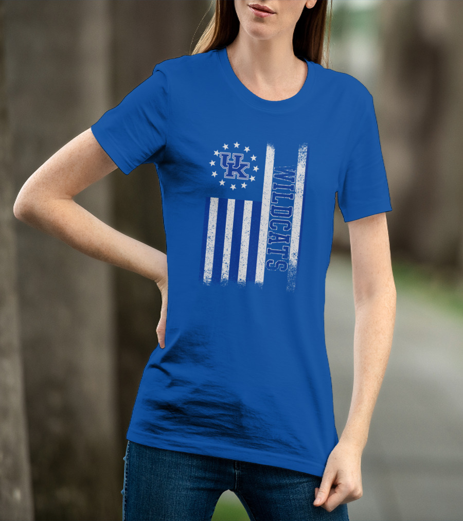 Kentucky Wildcats American Flag Uk Logo Wildcat Pride T-Shirt