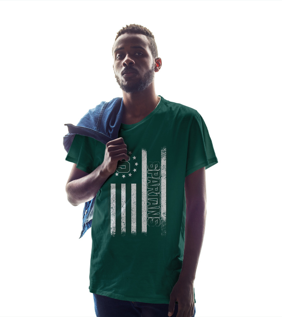 Michigan State Spartans S Logo Flag T-Shirt