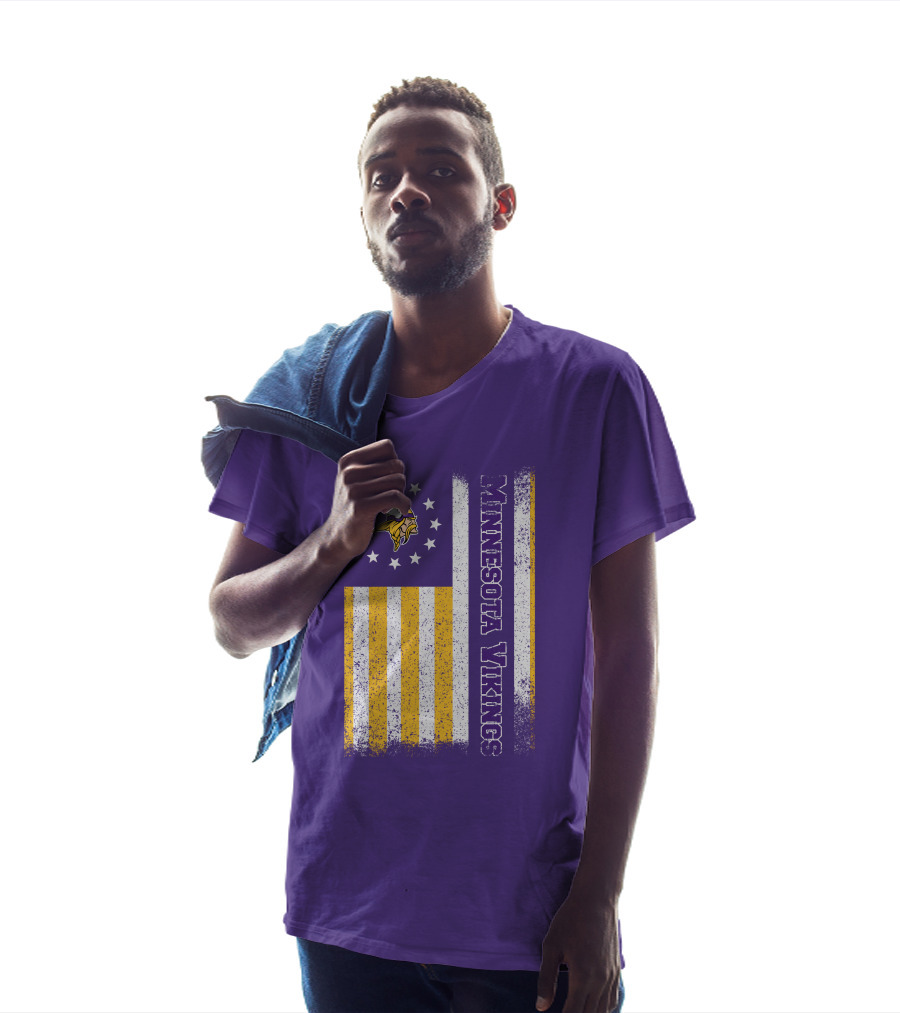 Minnesota Vikings American Flag Stars And Stripes T-Shirt