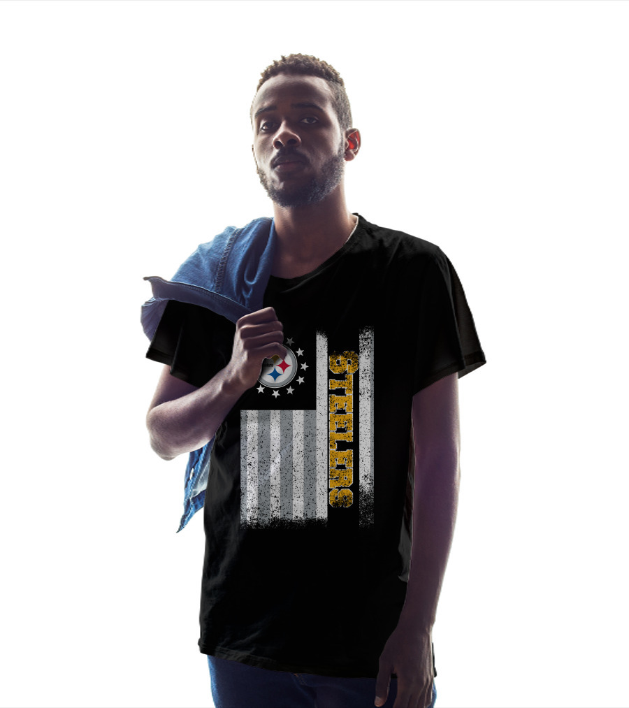 Pittsburgh Steelers American Flag Stars And Stripes T-Shirt