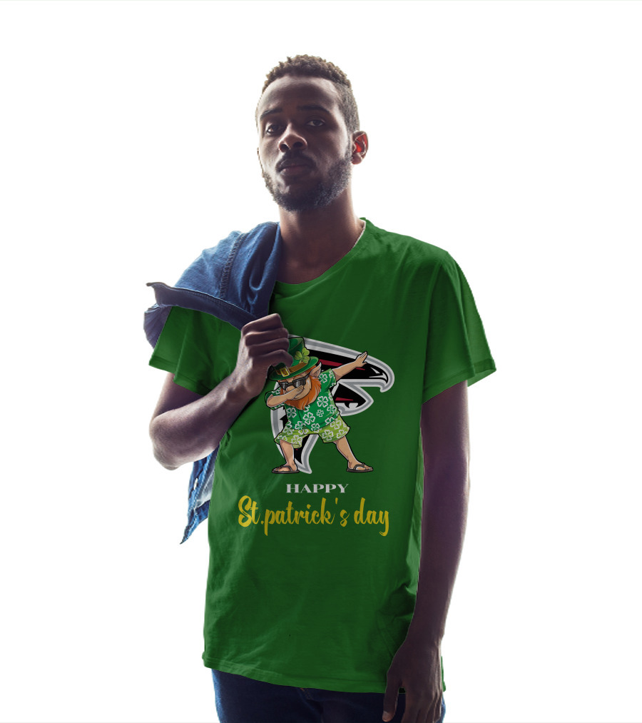 Atlanta Falcons Happy St Patrick's Day Dabbing Leprechaun T-Shirt