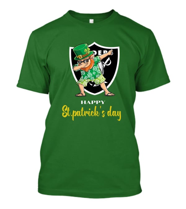 Las Vegas Raiders Happy St Patrick's Day Dabbing Leprechaun T-Shirt