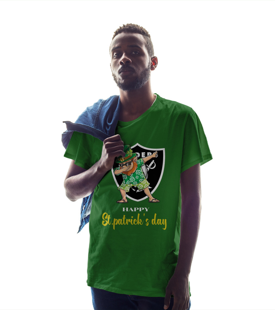 Las Vegas Raiders Happy St Patrick's Day Dabbing Leprechaun T-Shirt