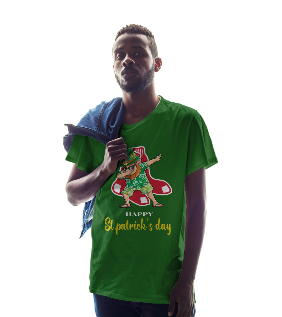 Happy St. Patrick's Day Boston Red Sox Dabbing Leprechaun T-Shirt