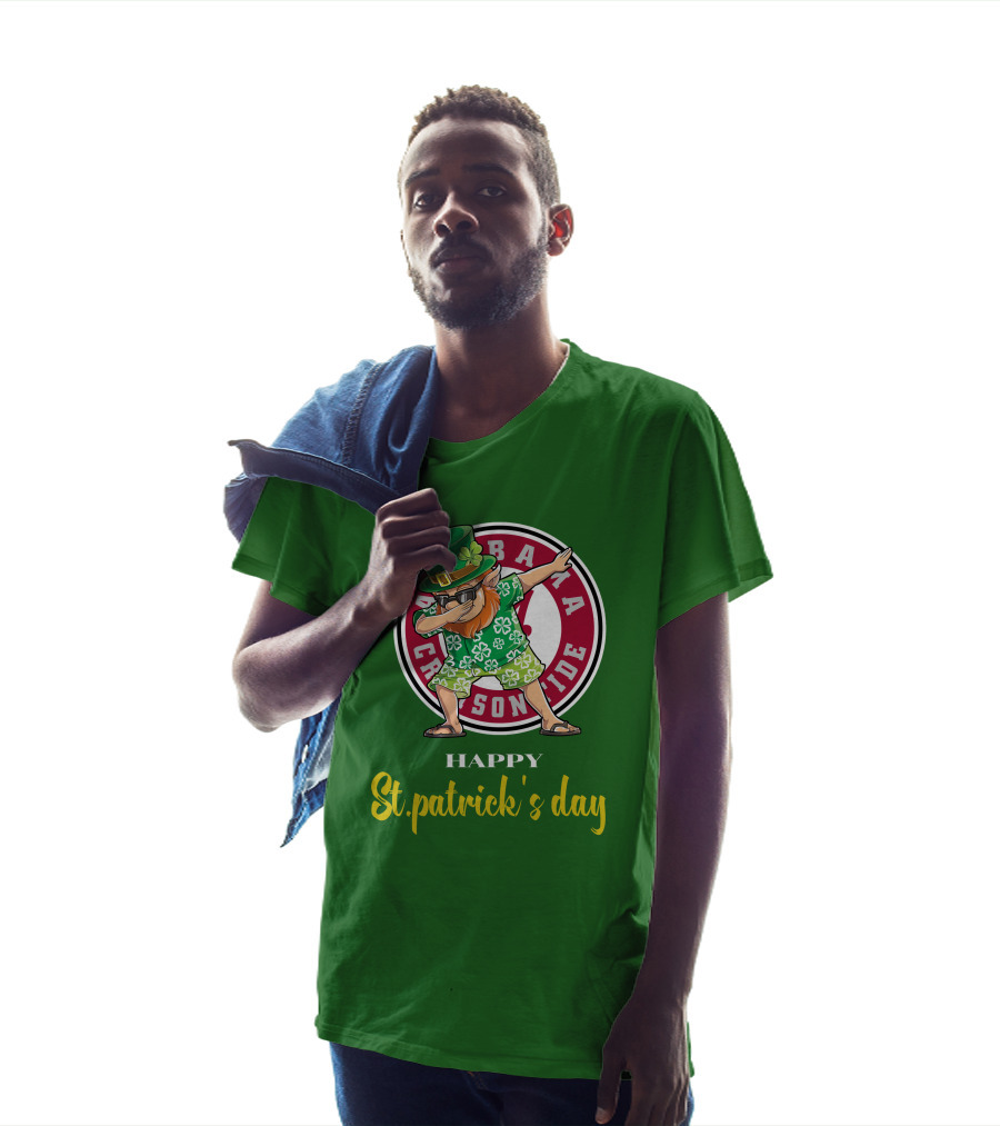 Alabama Crimson Tide St Patrick's Day Happy Dabbing Leprechaun T-Shirt