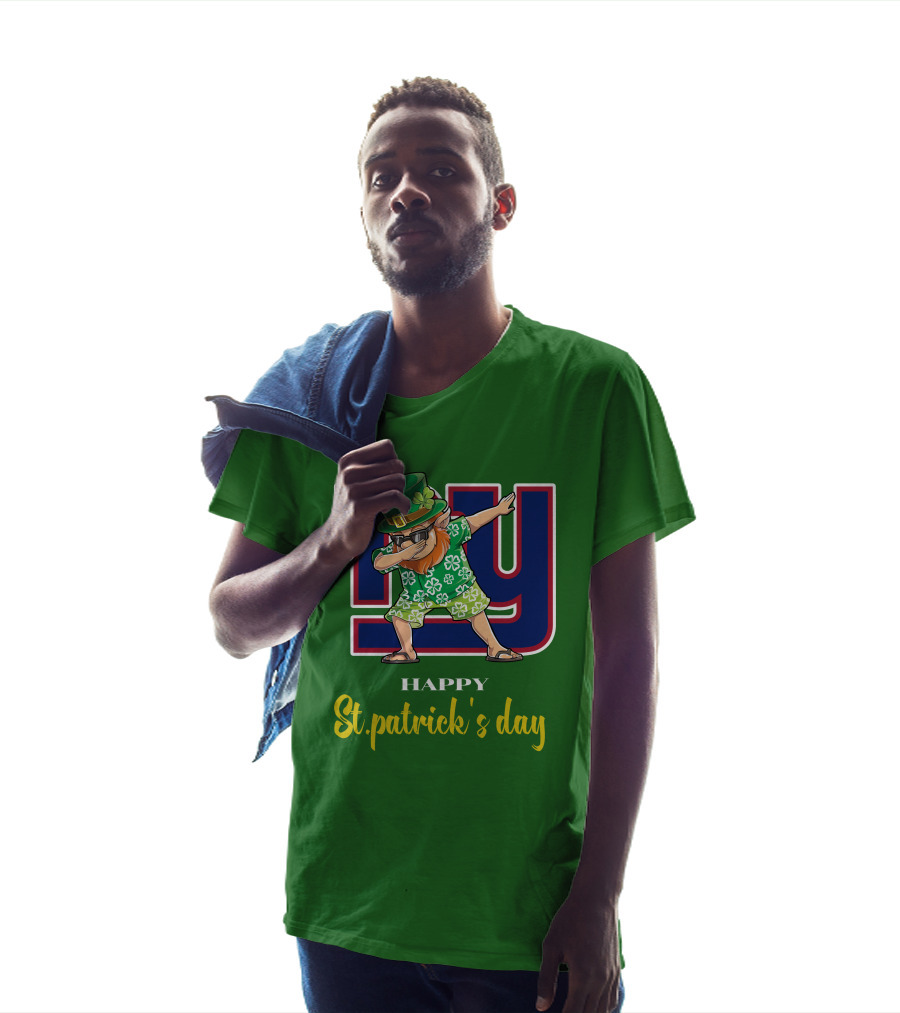 Happy St. Patrick's Day New York Giants Dabbing Leprechaun T-Shirt