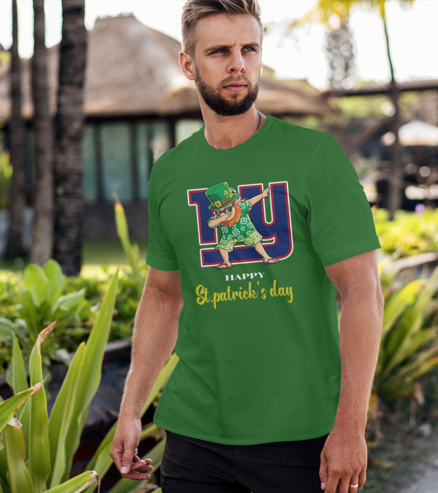 Happy St. Patrick's Day New York Giants Dabbing Leprechaun T-Shirt