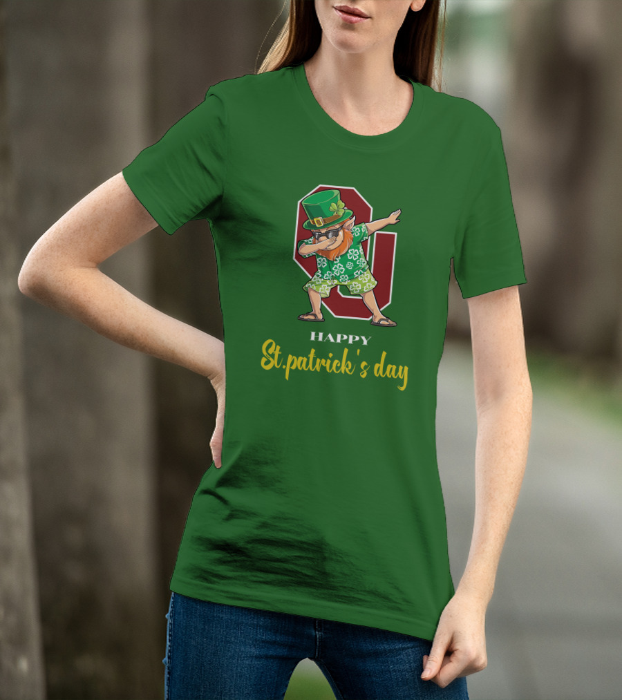 Happy St. Patrick's Day Oklahoma Sooners Dabbing Leprechaun T-Shirt