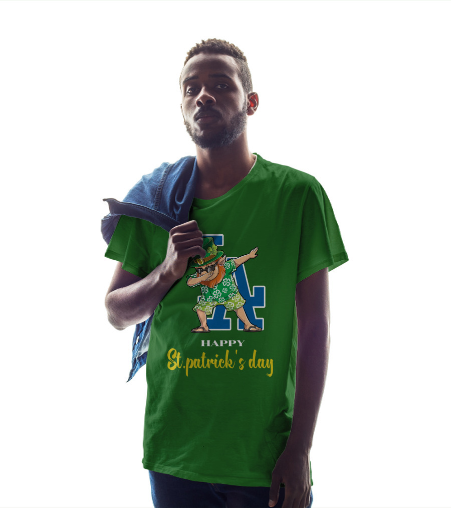 Happy St. Patrick's Day Los Angeles Dodgers Dabbing Leprechaun T-Shirt