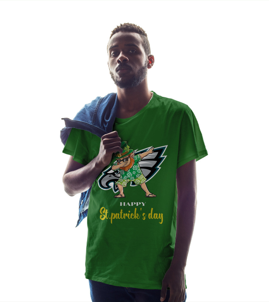 Happy St. Patrick's Day Philadelphia Eagles Dabbing Leprechaun T-Shirt