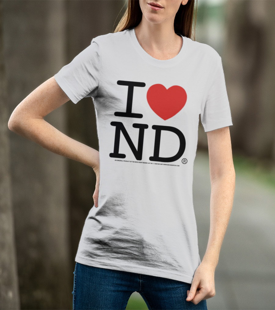 I Heart ND Red Heart Graphic T-Shirt