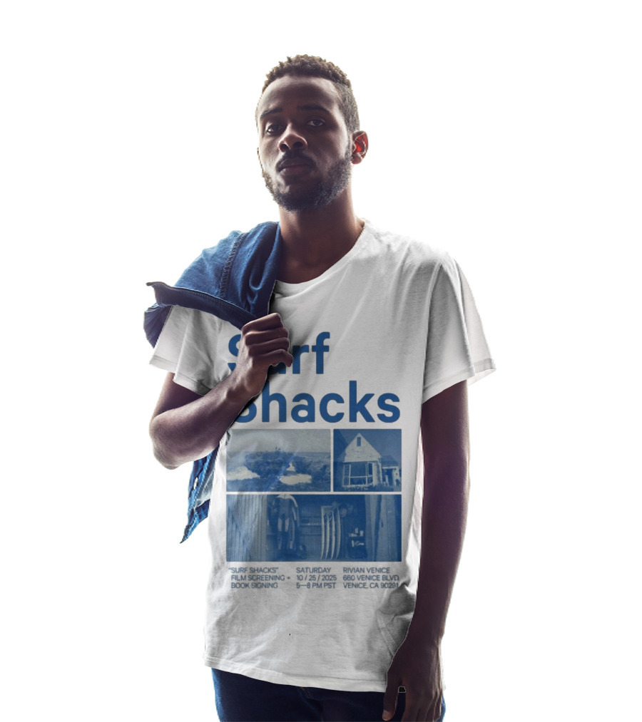 Surf Shacks Oct 25 2025 Venice CA Beach Surfboards Coastal Homes T-Shirt