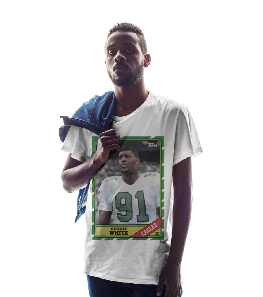 Topps Reggie White 91 Philadelphia Eagles DE Trading Card T-Shirt