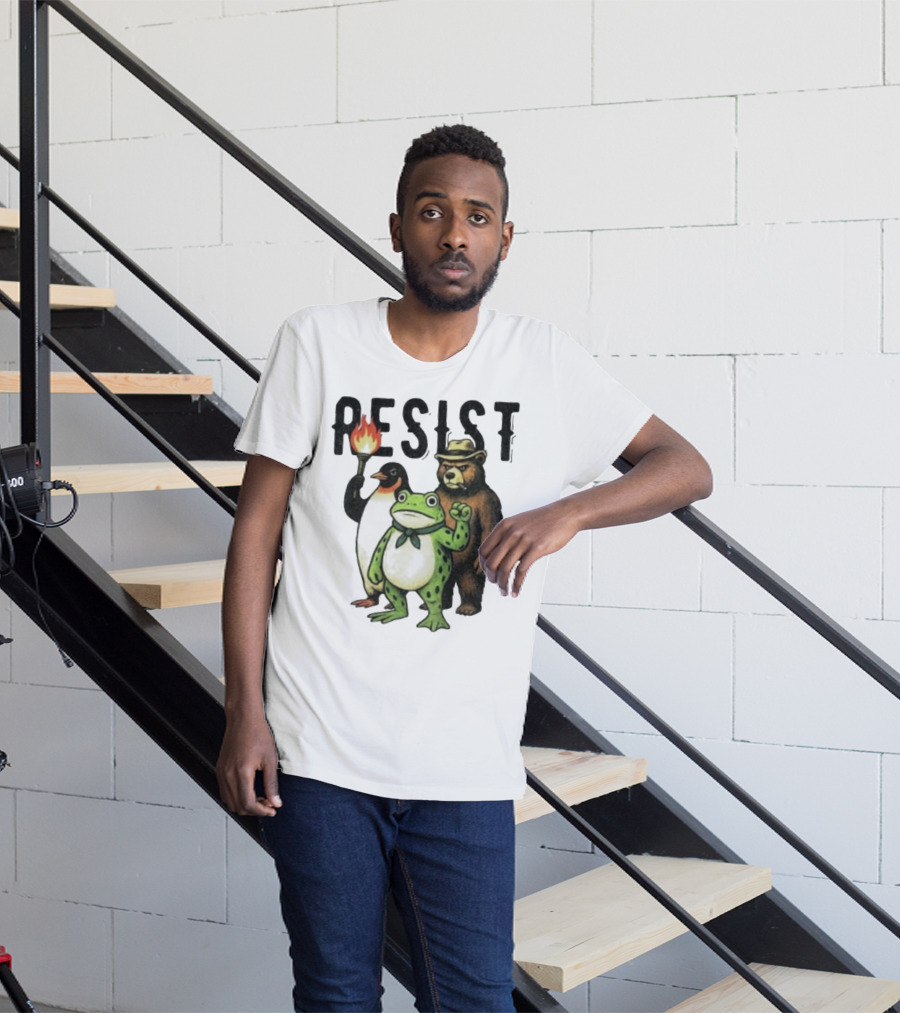 Resist Portland Frog Penguin Bear Abolish Ice T-Shirt