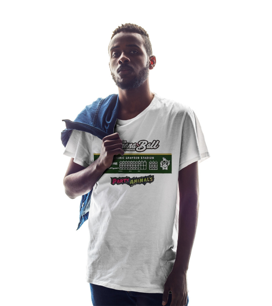 2025 Banana Ball Champions Historic Grayson Stadium Party Animals T-Shirt