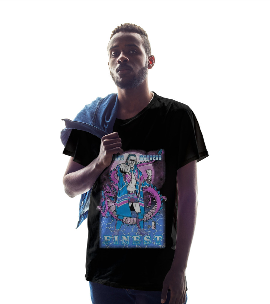 Marcus Mathers Finest Wrestler With Dragon And Purple Blue Costume T-Shirt