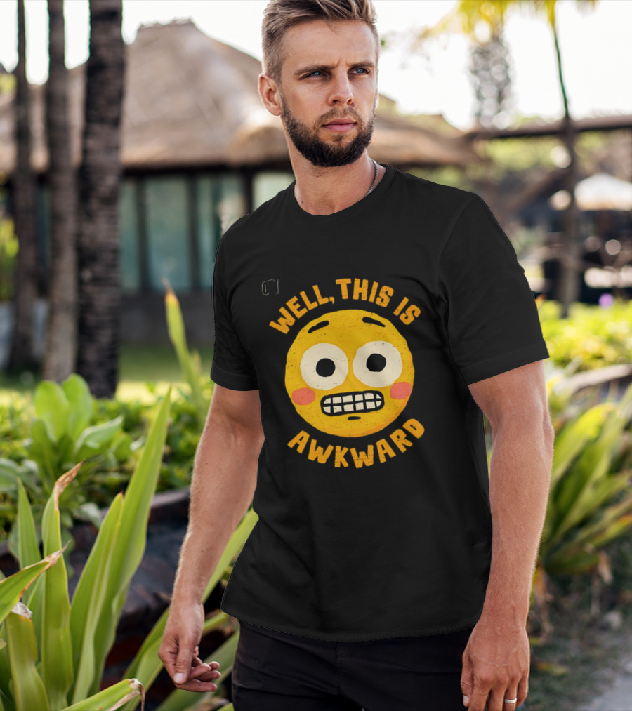 Well This Is Awkward Emoji Expression T-Shirt