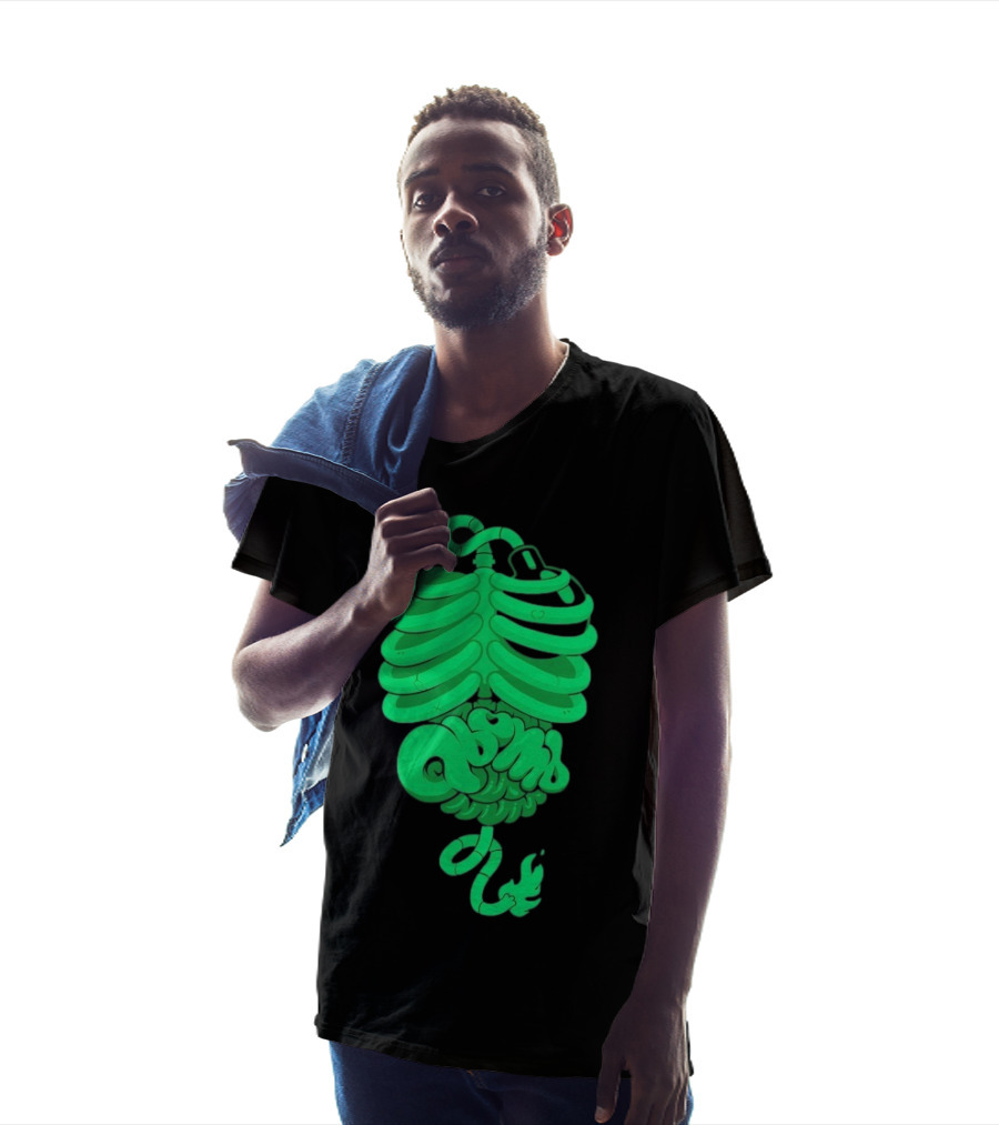 Qbomb Labs Neon Ribcage Gut Bomb T-Shirt