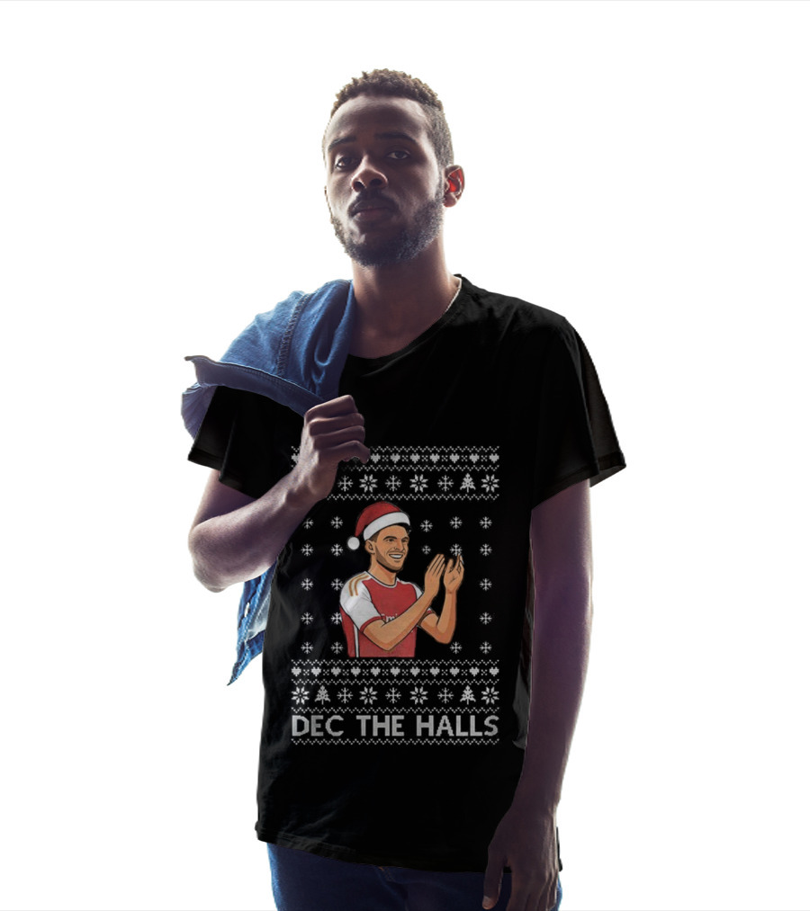 Declan Rice Arsenal Dec The Halls Ugly Christmas Football T-Shirt