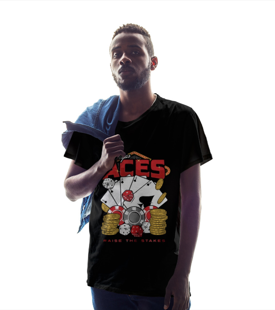 Las Vegas Aces Raise The Stakes Five Of A Kind Poker T-Shirt