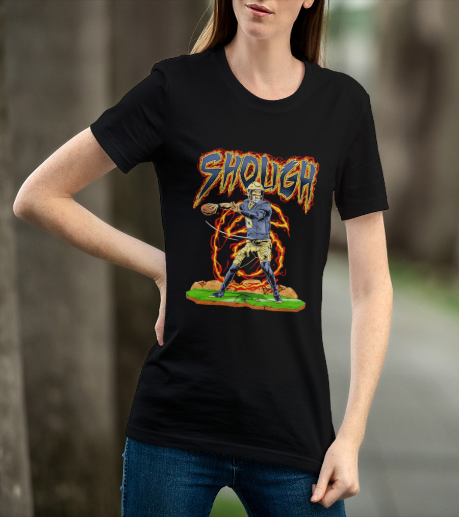 New Orleans Saints Tyler Shough Hand Drawn Quarterback Action T-Shirt
