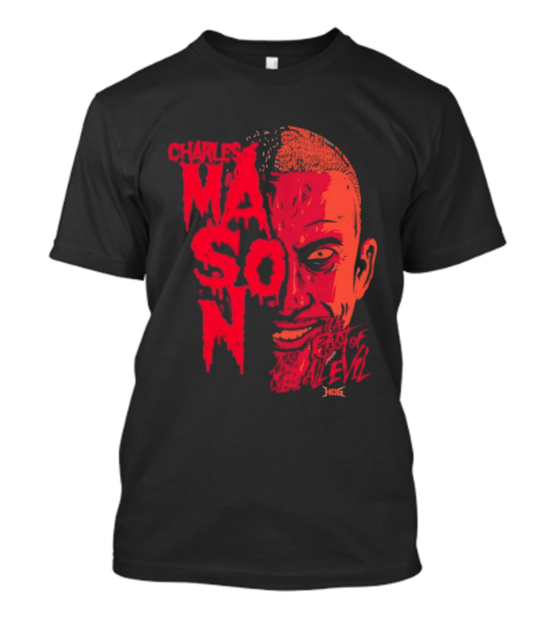 Charles Mason The Root Of All Evil Red Face T-Shirt
