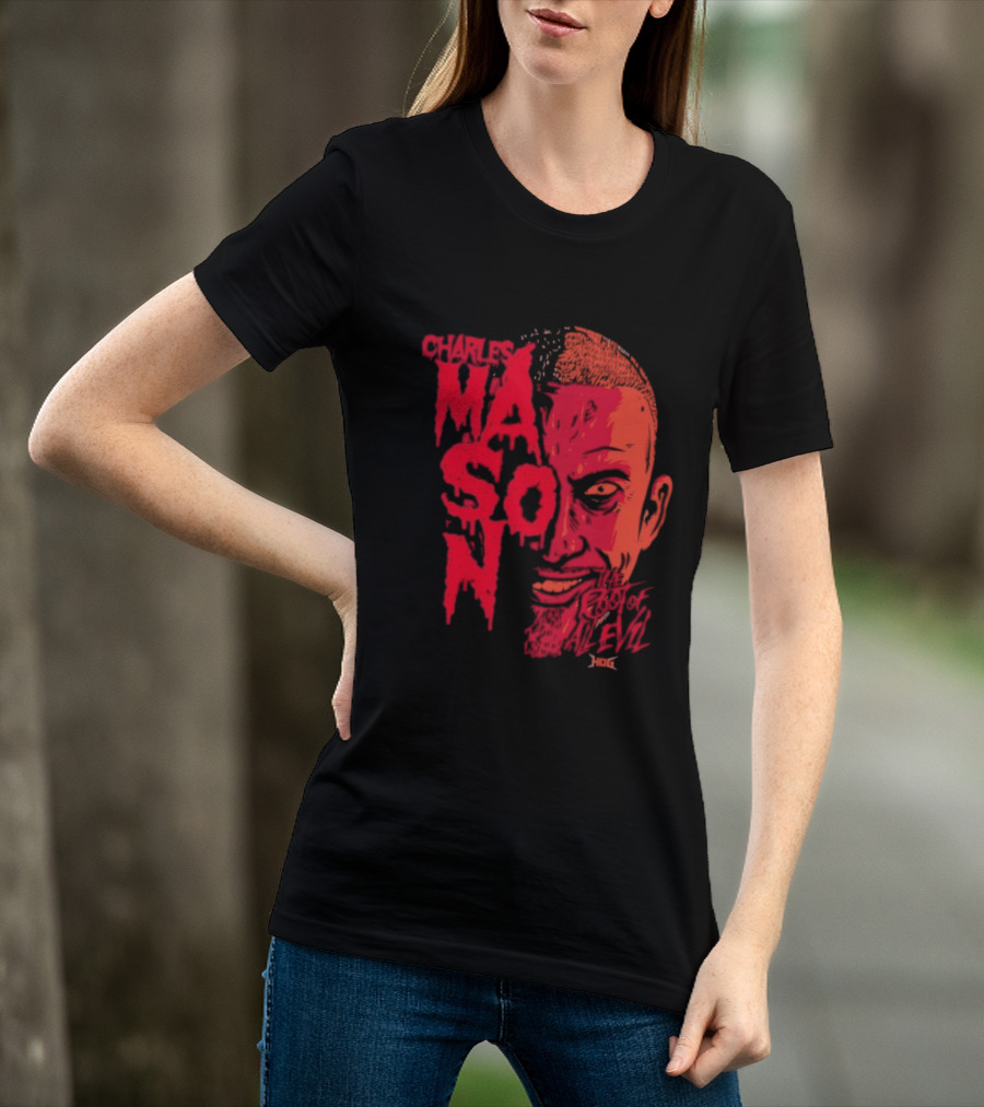 Charles Mason The Root Of All Evil Red Face T-Shirt