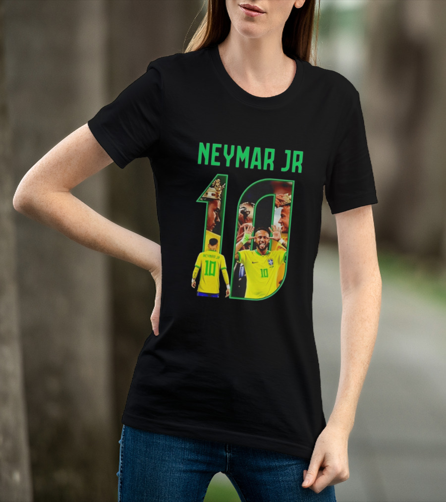Neymar Jr 10 Brazil Soccer Iconic Celebration Images T-Shirt