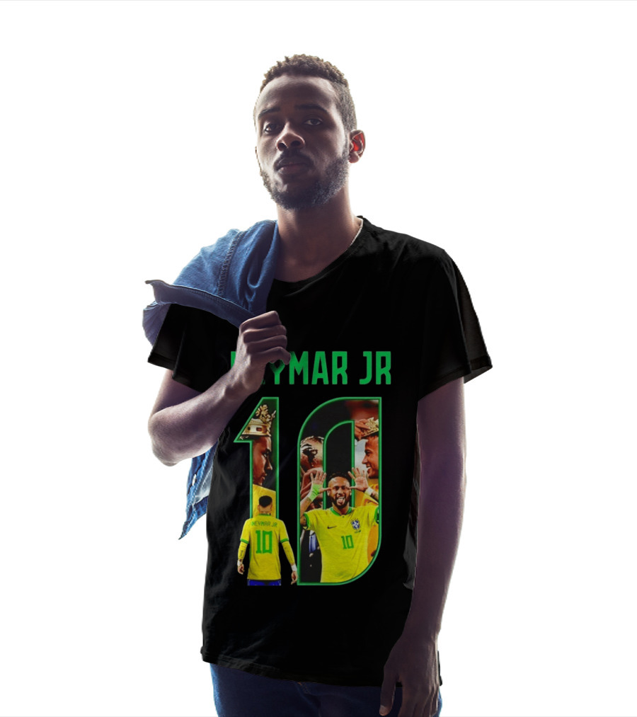 Neymar Jr 10 Brazil Soccer Iconic Celebration Images T-Shirt