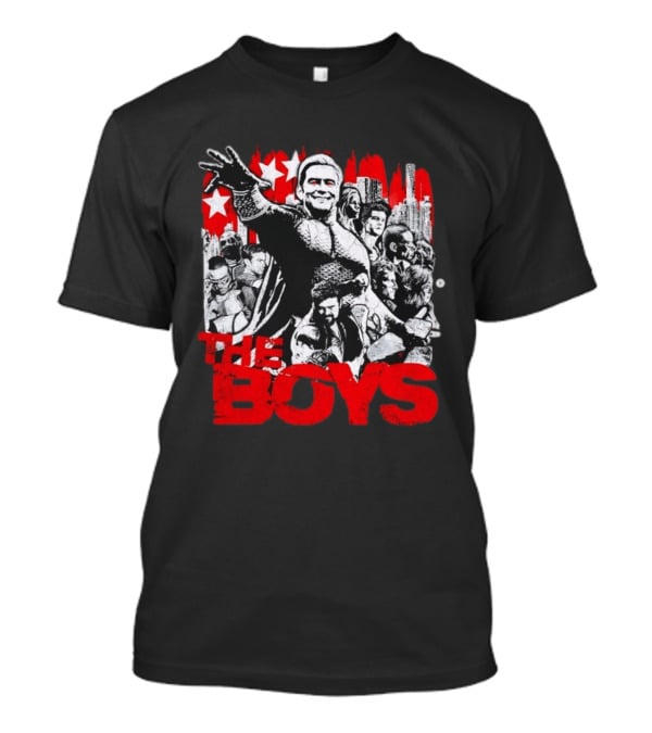 The Boys Homelander Ensemble Distressed Stars And Cityscape T-Shirt