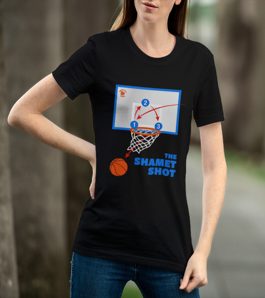 Knicks Fan School The Shamet Shot Diagram New York Knicks T-Shirt