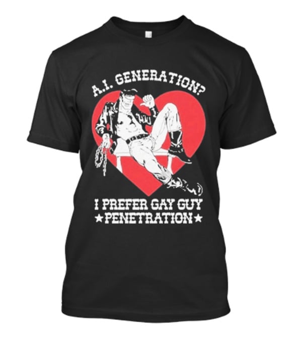 A.I. Generation I Prefer Gay Guy Penetration Heart T-Shirt