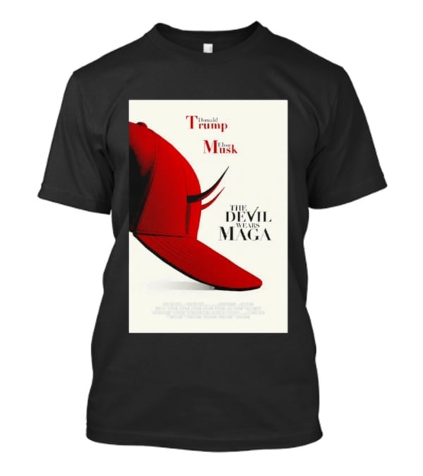 Donald Trump Elon Musk The Devil Wears MAGA Hat With Horns T-Shirt