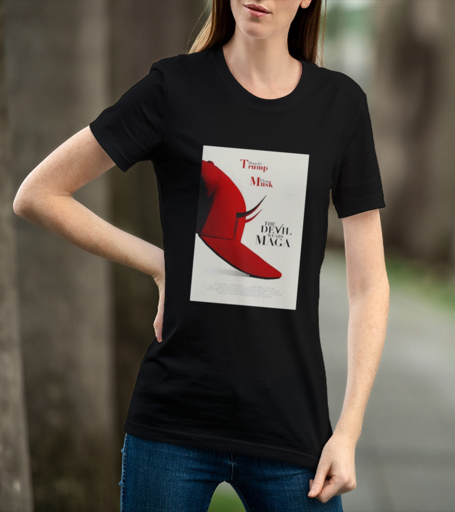 Donald Trump Elon Musk The Devil Wears MAGA Hat With Horns T-Shirt