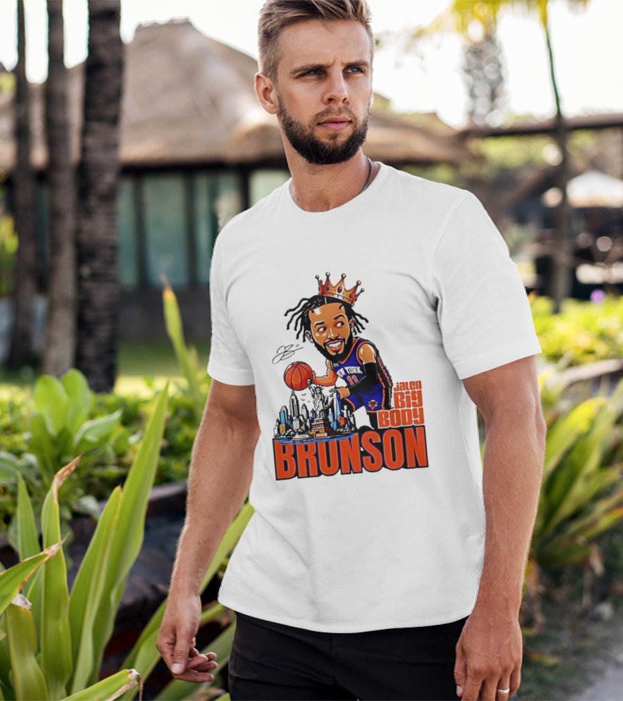 Jalen Brunson New York Knicks Big Body King 2026 Basketball Star With Crown And Skyline T-Shirt
