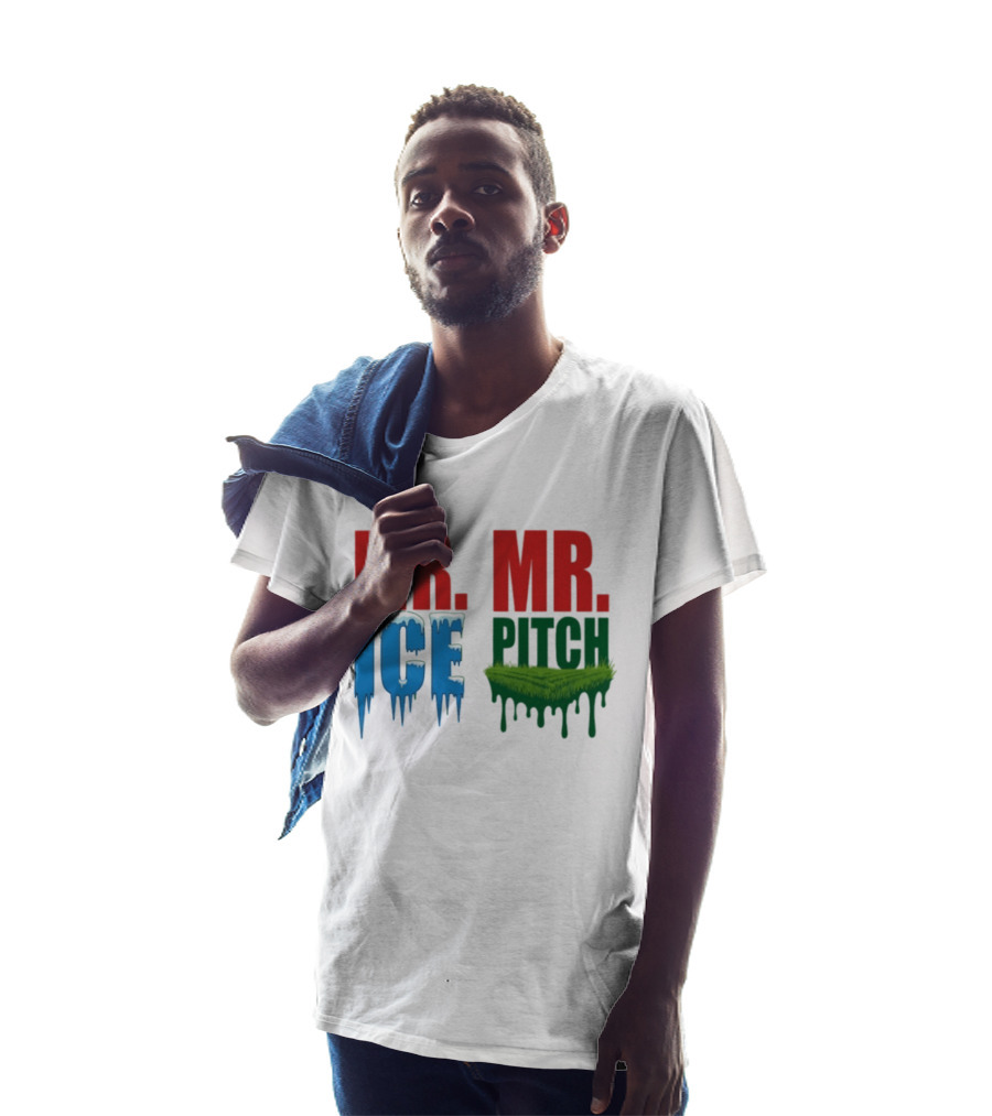 MR ICE MR PITCH Frosty Letters Green Grass Drips T-Shirt