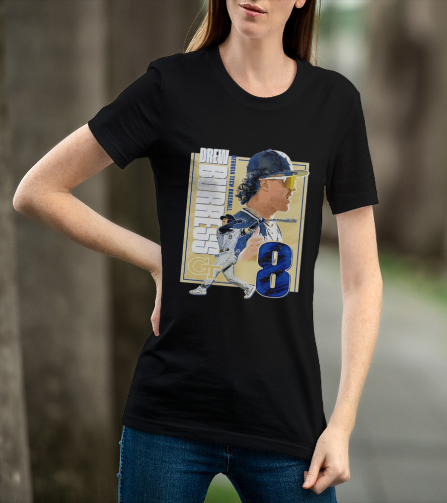 Drew Burress Georgia Tech Baseball Athlete Number 8 T-Shirt
