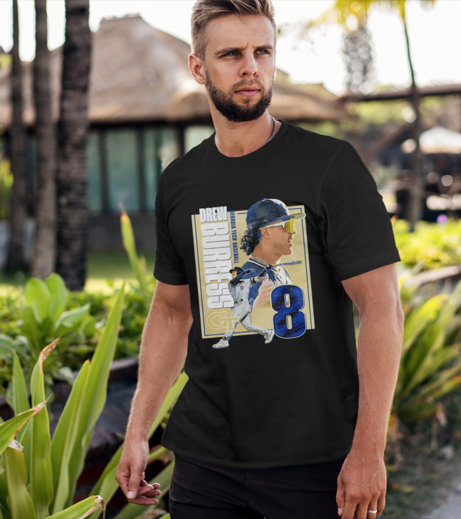 Drew Burress Georgia Tech Baseball Athlete Number 8 T-Shirt