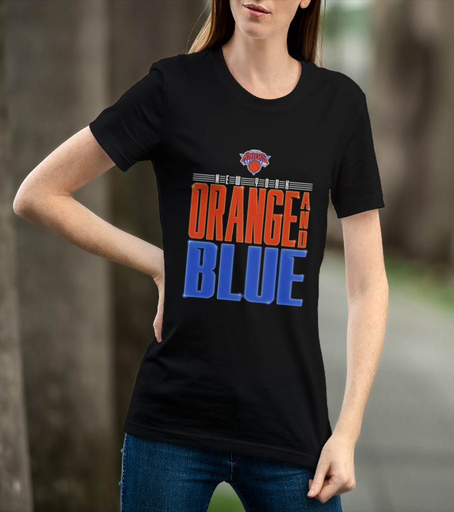 New York Knicks Orange And Blue Neon T-Shirt