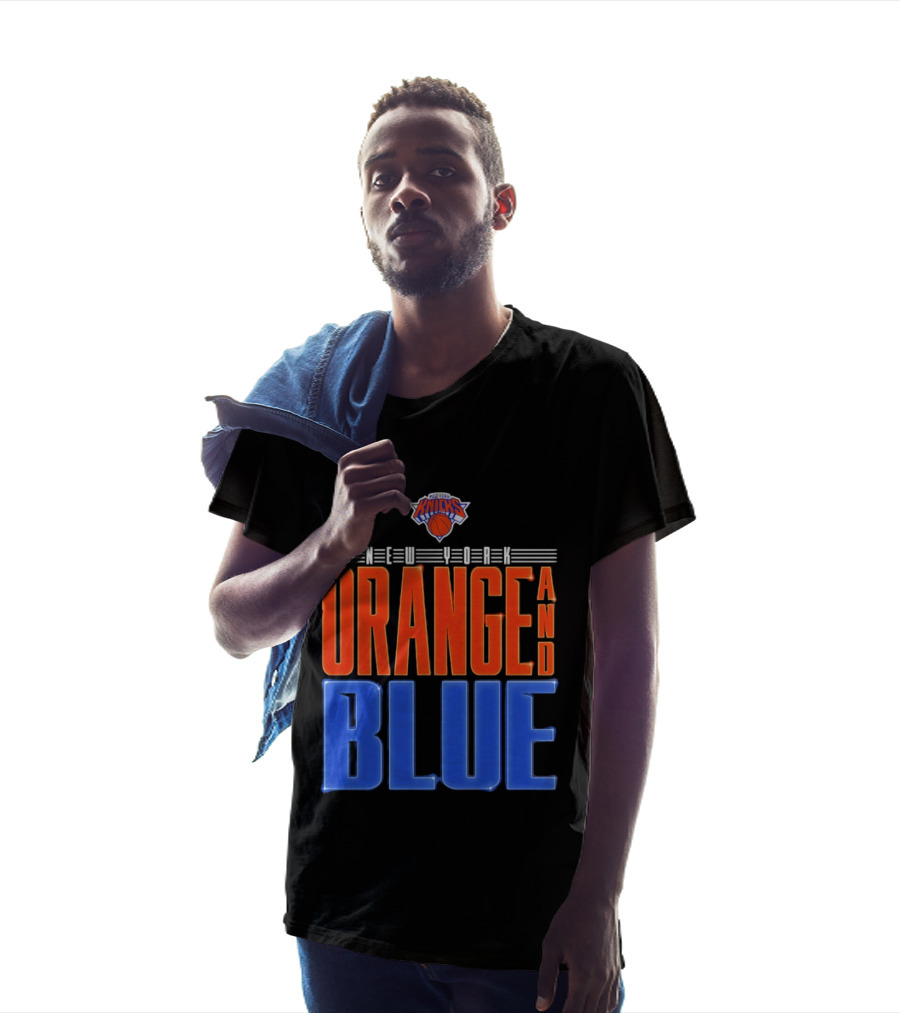 New York Knicks Orange And Blue Neon T-Shirt