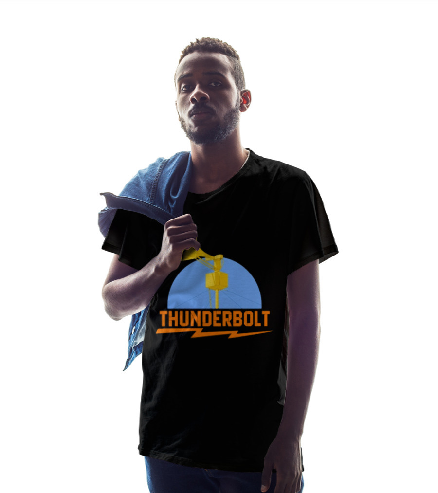 Thunderbolt Civil Defense Siren Lightning Bolt Black T-Shirt